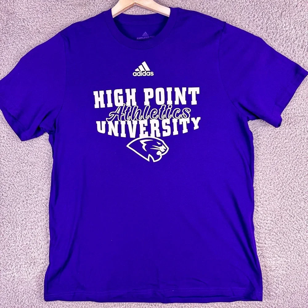 High Point University‎ Panthers Shirt Mens Large Purple NCAA Adidas Tee Graphic